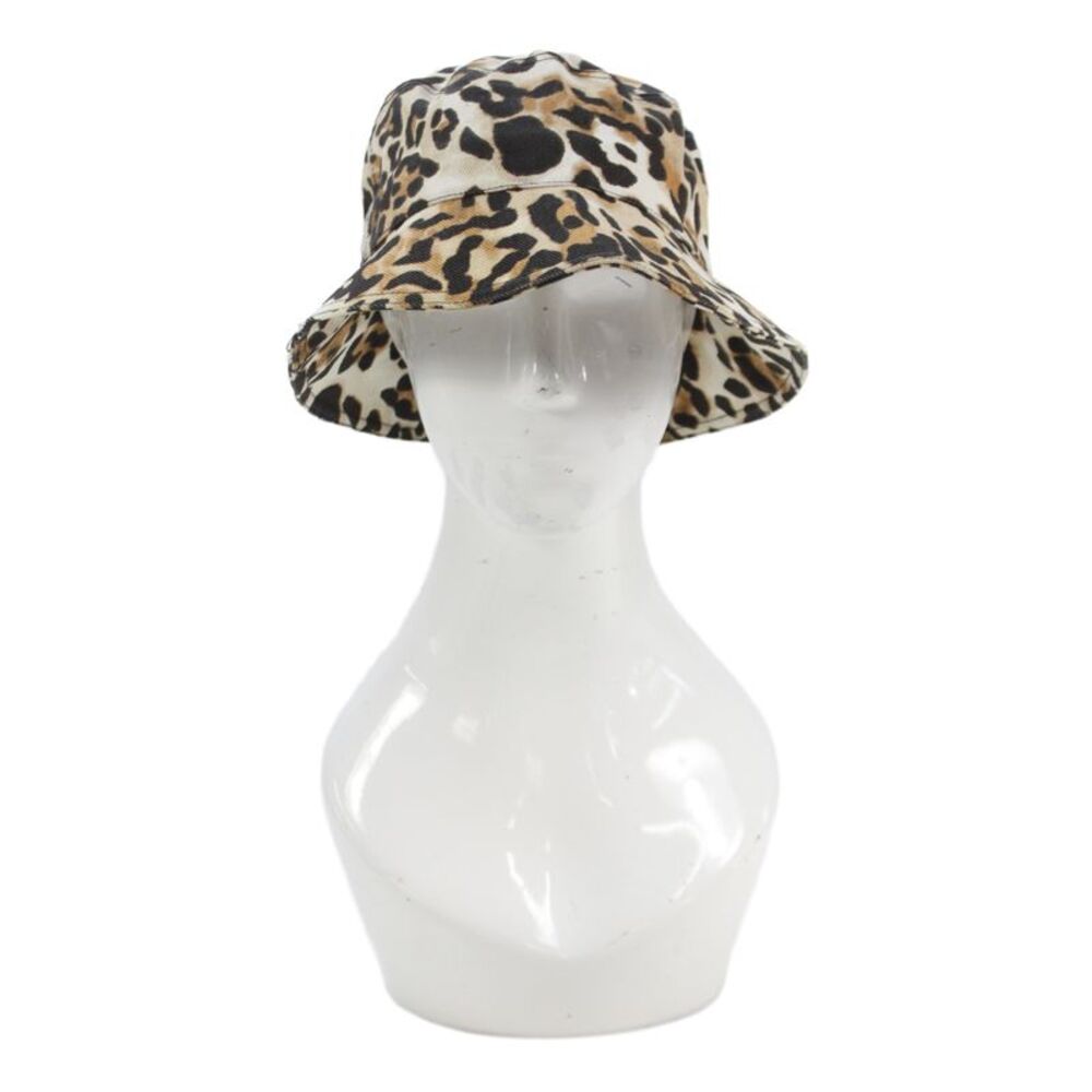 Stockholm Atelier & Other Stories Womens Cotton Animal Print Bucket Hat Beige M